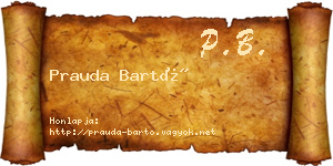 Prauda Bartó névjegykártya